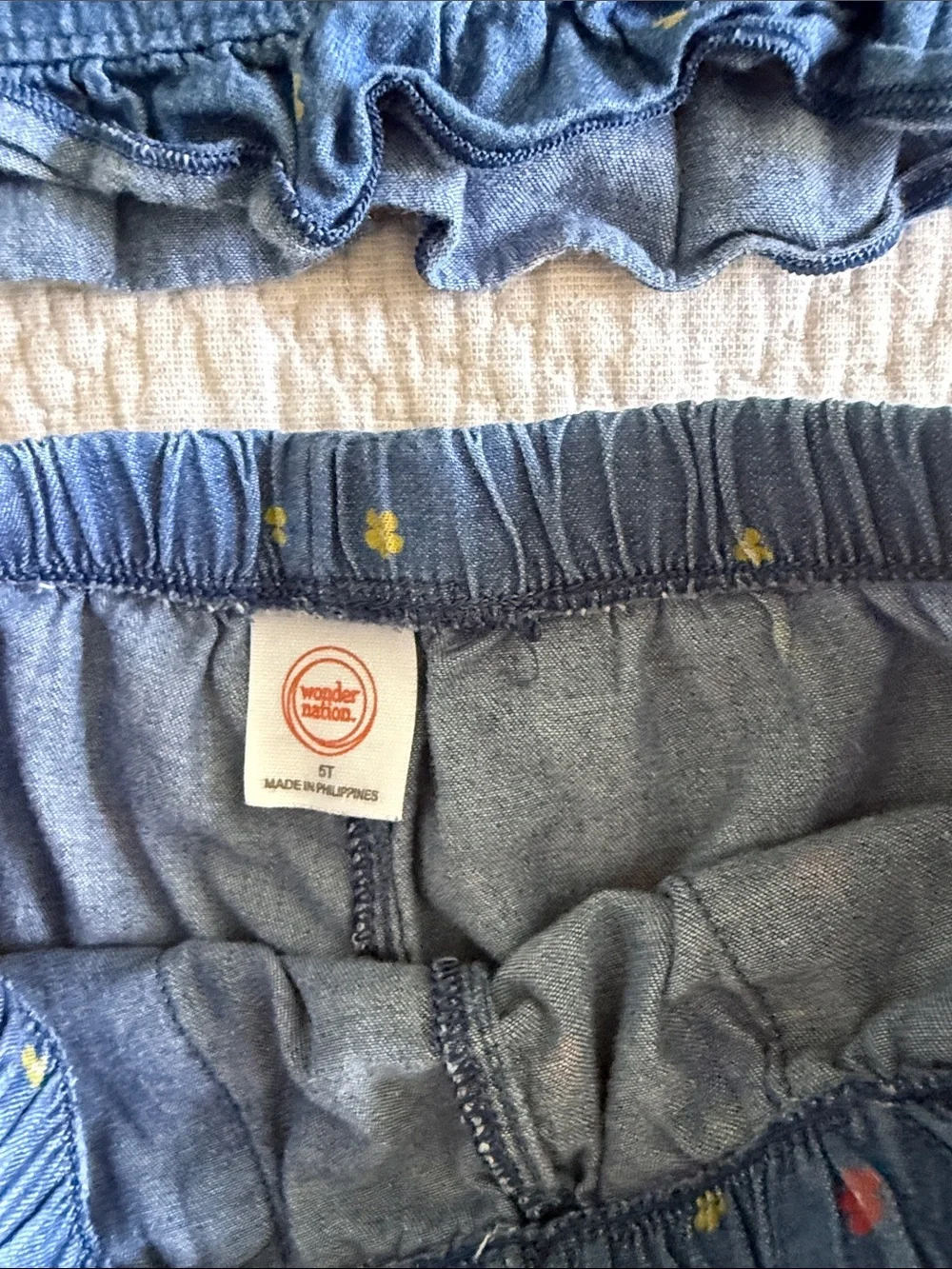 Old Navy Wonder Nation Denim Tops and Short Frill Ruffle Floral Accents 5T Lot